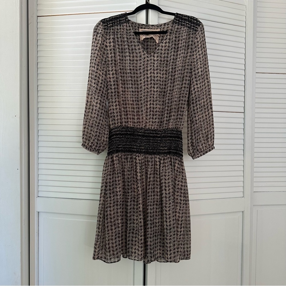 Vanessa Virginia drop waist Elegant Black and Cream Women's Dress